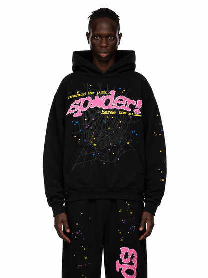 Sp5der P*NK V2 Hoodie – Black