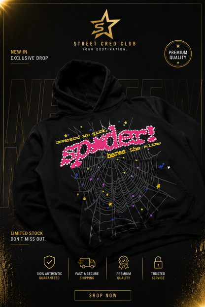 Sp5der P*NK V2 Hoodie – Black